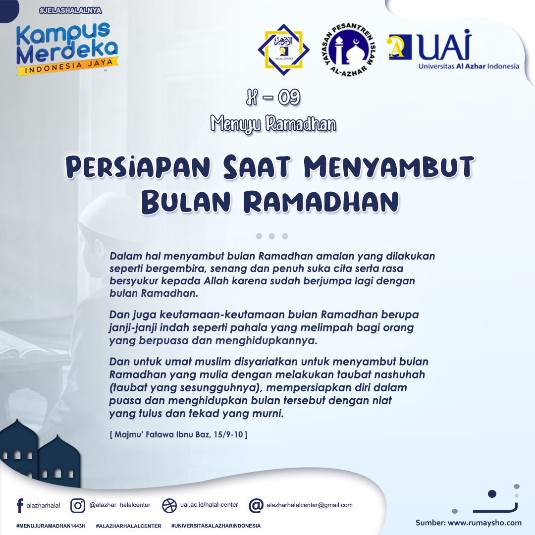 Persiapan Saat Menyambut Bulan Ramadhan